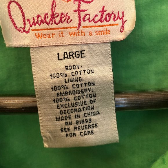 Quacker Factory green jacket with pearls, L - Picture 10 of 12